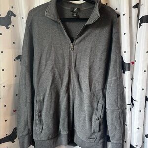 Calvin Klein Gray Zip Up Sweater